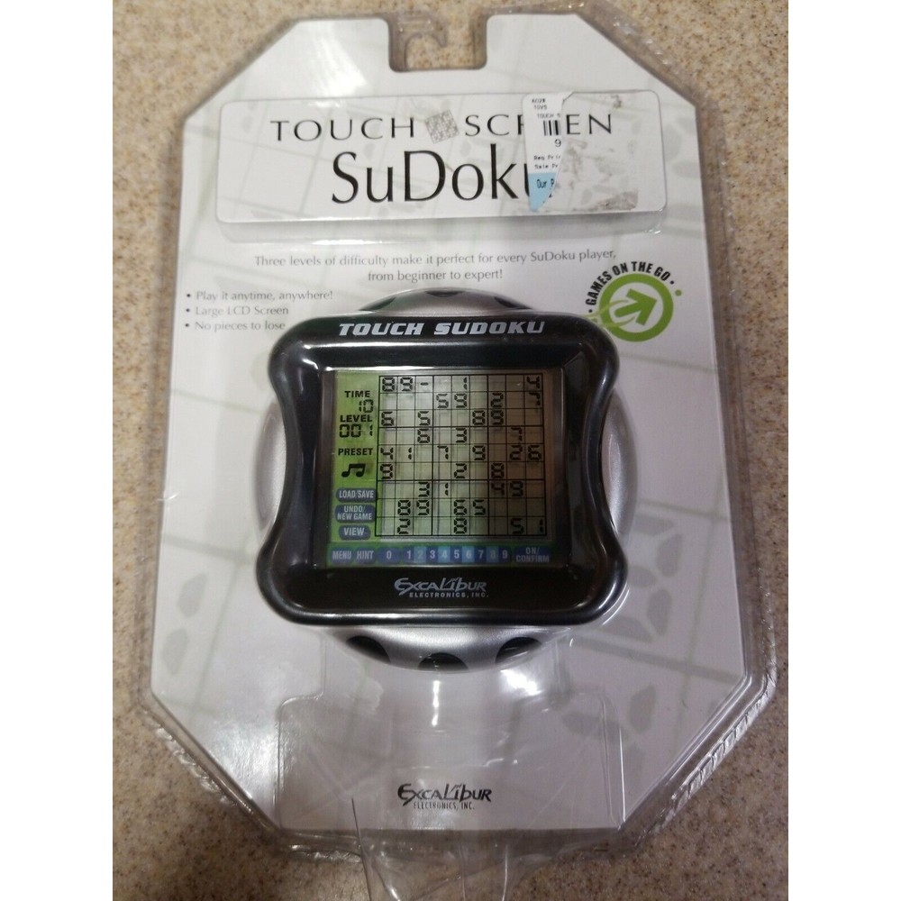 Excalibur Travel Size Sudoku Touch Screen With Stylus Electronic Hand Held Game